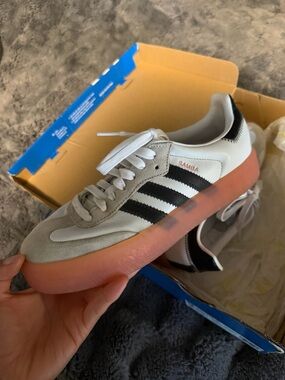 Adidas Samba Women’s  White & Black with Pink Gum Sole